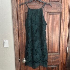 Forever 21 Dark Green Lace Mini Dress